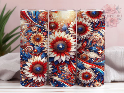 Sunflowers American Flag 20oz Tumbler Wrap PNG, 4th of July Tumbler Png, Straight & Tapered Tumbler Wrap, Instant Digital Download Sublimation Li Zamperini 