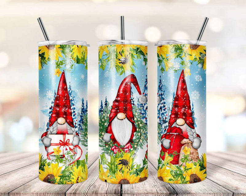 Sunflowers And Gnomes 20oz Tumbler PNG Wrap, Sublimation Design DIGITAL Sublimation TrendingDesign 