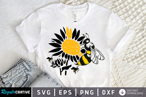Sunflowers bee Svg design SVG Regulrcrative 