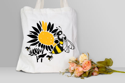 Sunflowers bee Svg design SVG Regulrcrative 