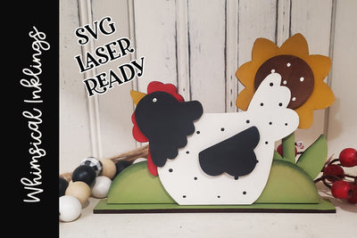 Sunflowers & Chicken SVG Whimsical Inklings 