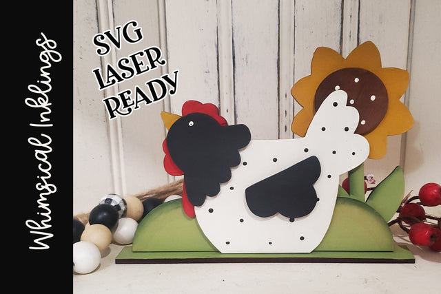 Sunflowers & Chicken SVG Whimsical Inklings 