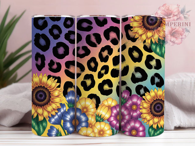 Sunflowers Glitter Leopard 20oz Tumbler, Seamless Tumbler Wrap, Sublimation Wrap, 20oz Tumbler Design, Mother’s Day Gift, PNG Tumbler Wrap, Mom Quote Sublimation Li Zamperini 