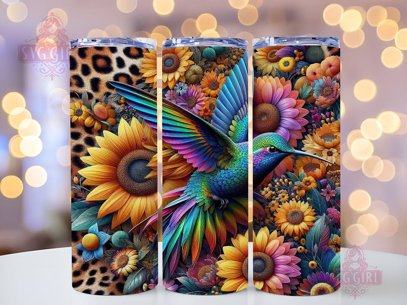 Sunflowers Hummingbird 20oz Tumbler Wrap Sublimation Design, Straight Tapered Tumbler Wrap, Hummingbird Tumbler Png, Instant Digital Download Sublimation SvggirlplusArt 