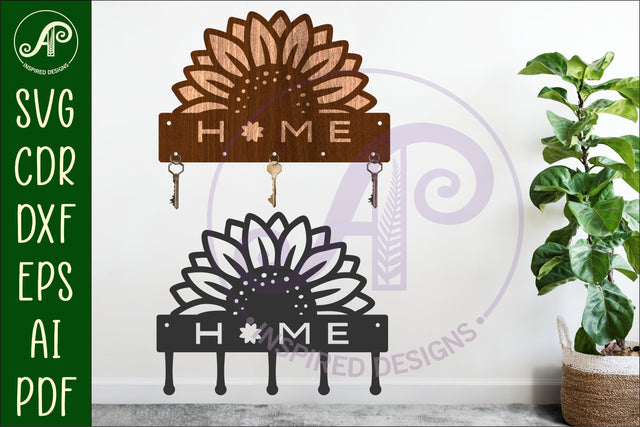 Sunflowers Key holder designs for wood and metal SVG APInspireddesigns 