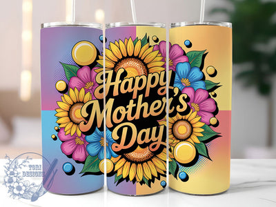 Sunflowers Mama 20oz Tumbler Wrap, Happy Mother's Day, Sublimation Wrap, 20oz Tumbler Design, PNG Tumbler Wrap, Floral Theme, Mom Gift Sublimation ToriDesigns 