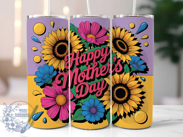 Sunflowers Mama 20oz Tumbler Wrap, Happy Mother's Day, Sublimation Wrap, 20oz Tumbler Design, PNG Tumbler Wrap, Floral Theme, Mom Gift Sublimation ToriDesigns 