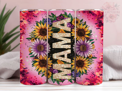 Sunflowers Mama 20oz Tumbler Wrap PNG, Mom Life Tumbler Png, Straight & Tapered Tumbler Wrap, Instant Digital Download Sublimation Li Zamperini 