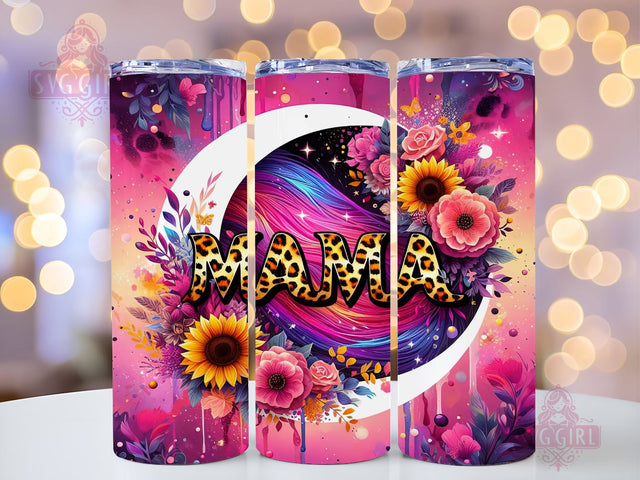 Sunflowers Mama 20oz Tumbler Wrap Sublimation Design, Straight Tapered Tumbler Wrap, Leopard Mama Tumbler Png, Instant Digital Download Sublimation SvggirlplusArt 