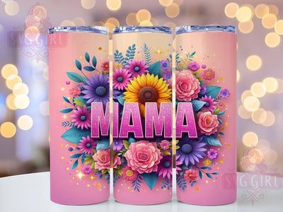 Sunflowers Mama Glitter 20oz Tumbler Wrap Sublimation Design, Straight Tapered Tumbler Wrap, Mother's Day Tumbler Png, Instant Digital Download Sublimation SvggirlplusArt 