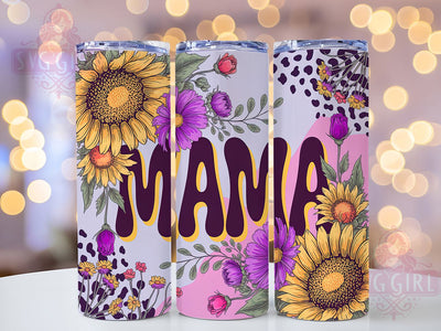Sunflowers Mama Leopard 20oz Tumbler, Leopard Print Pattern, Sublimation Wrap, 20oz Tumbler Design, PNG Tumbler Wrap, Floral Theme, Mom Gift Sublimation SvggirlplusArt 