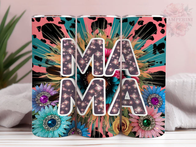 Sunflowers Mama Life 20oz Tumbler Wrap PNG, Mama Sublimation Tumbler Png, Straight & Tapered Tumbler Wrap, Instant Digital Download Sublimation Li Zamperini 