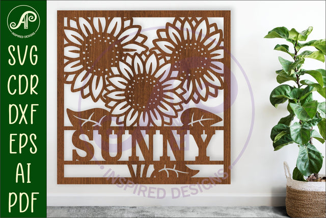 Sunflowers name wall art sign or card SVG APInspireddesigns 