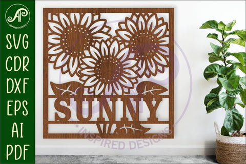 Sunflowers name wall art sign or card SVG APInspireddesigns 