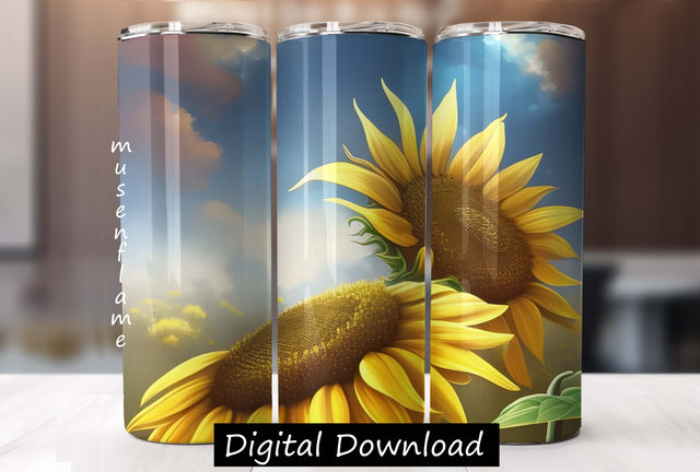 Sunflowers | Straight Sublimation Tumbler Design 20oz, 30oz Sublimation MFsublimationdesign 