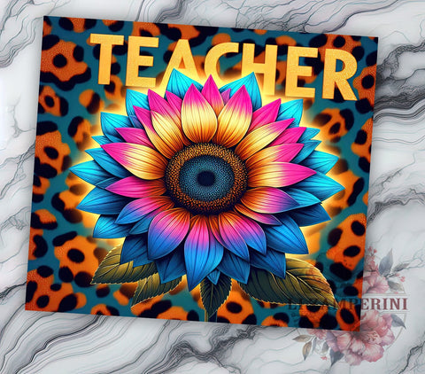 Sunflowers Teacher 20 oz Skinny Tumbler Sublimation Design, Straight & Tapered Tumbler Png, Floral Teacher Appreciation Tumbler Png, Digital Download PNG Sublimation Li Zamperini 