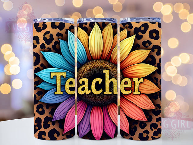 Sunflowers Teacher 20oz Tumbler Wrap Sublimation Design, Straight Tapered Tumbler Wrap, Teacher Life Tumbler Png, Instant Digital Download Sublimation SvggirlplusArt 
