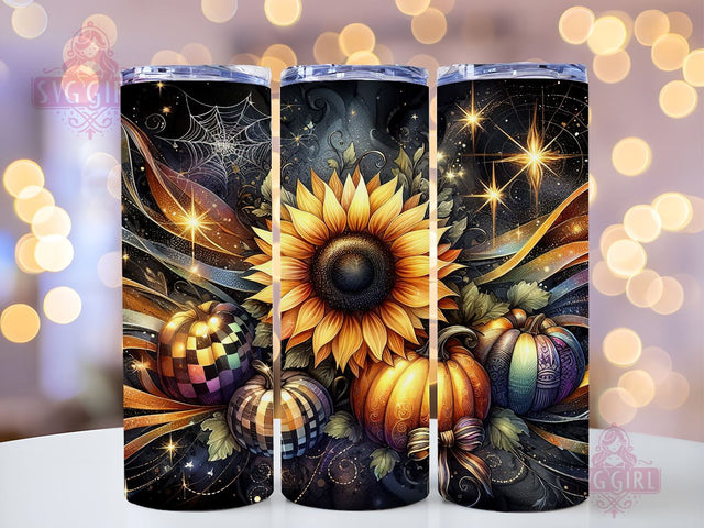 Sunflowers With Pumpkins 20oz Tumbler Wrap Sublimation Design, Straight Tapered Tumbler Wrap, Fall Tumbler Png, Instant Digital Download Sublimation SvggirlplusArt 