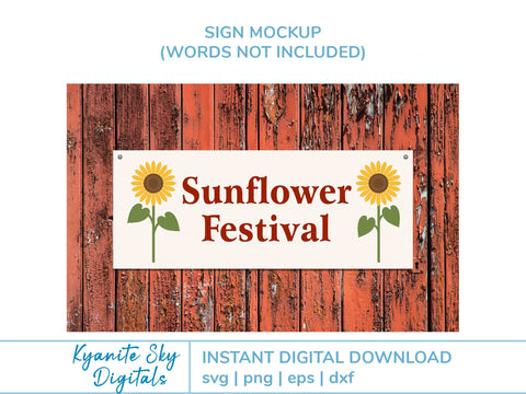 Sunflowers With Stems large flowers SVG files SVG Kyanite Sky Digitals 