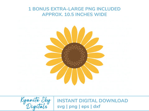 Sunflowers With Stems large flowers SVG files SVG Kyanite Sky Digitals 