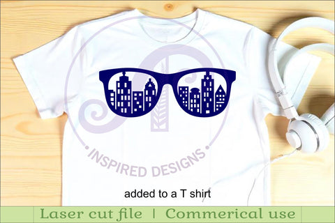 Sunglasses city scene laser cut wall sign SVG APInspireddesigns 