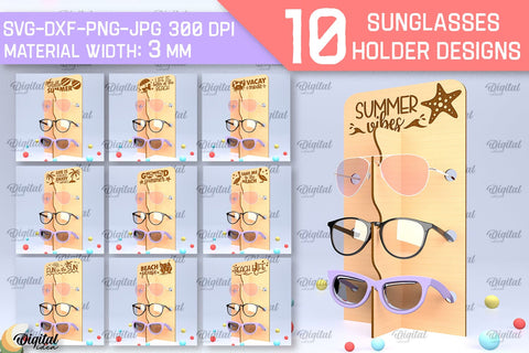 Sunglasses Holders Laser Cut Bundle. Eyeglass Holders SVG SVG Evgenyia Guschina 