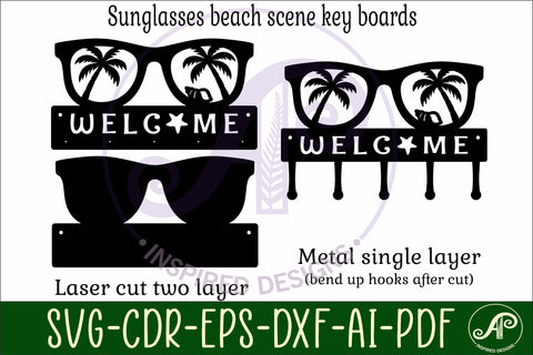 Sunglasses Key holders for metal and laser cutting SVG APInspireddesigns 