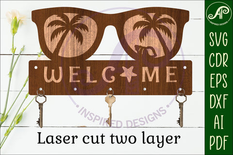 Sunglasses Key holders for metal and laser cutting SVG APInspireddesigns 