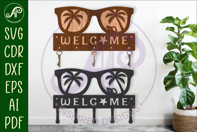 Sunglasses Key holders for metal and laser cutting SVG APInspireddesigns 