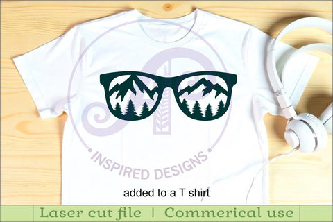 Sunglasses mountains scene laser cut wall sign SVG APInspireddesigns 