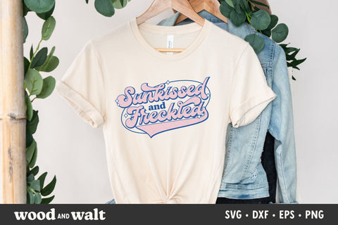 Sunkissed And Freckled SVG | Retro Summer PNG | Beach Design SVG Wood And Walt 