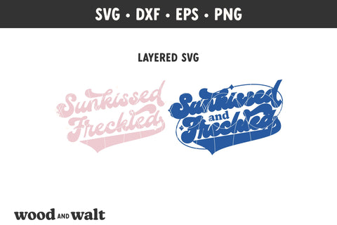 Sunkissed And Freckled SVG | Retro Summer PNG | Beach Design SVG Wood And Walt 