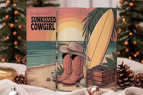 Sunkissed Cowgirl 20oz Tumbler Wrap Sublimation DesignSVG 