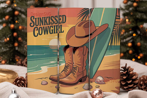 Sunkissed Cowgirl 20oz Tumbler Wrap Sublimation DesignSVG 