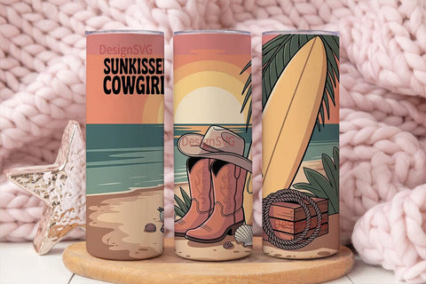 Sunkissed Cowgirl 20oz Tumbler Wrap Sublimation DesignSVG 