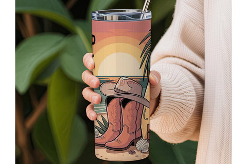 Sunkissed Cowgirl 20oz Tumbler Wrap Sublimation DesignSVG 