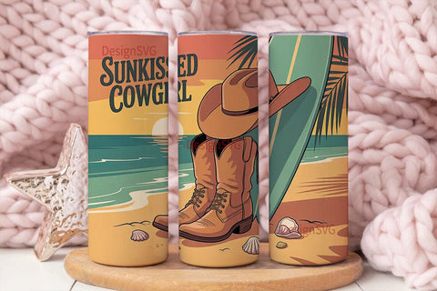 Sunkissed Cowgirl 20oz Tumbler Wrap Sublimation DesignSVG 