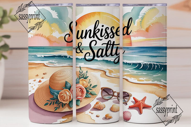 Sunkissed & Salty 20oz Tumbler Wrap Sublimation sassyprint 