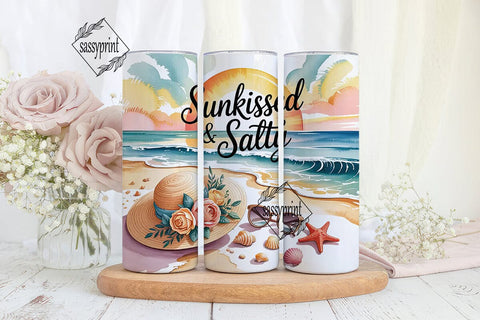 Sunkissed & Salty 20oz Tumbler Wrap Sublimation sassyprint 