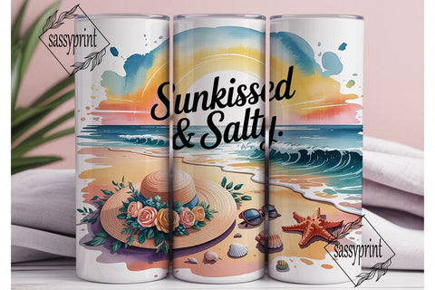 Sunkissed & Salty 20oz Tumbler Wrap Sublimation sassyprint 
