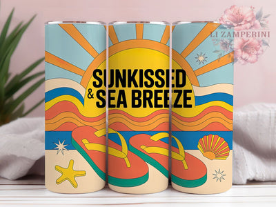 Sunkissed Summer 20oz Tumbler, Sunkissed Wrap, Sea Breeze Quote, Tropical Sublimation Design, Vintage Summer Vibes, 20oz Tumbler Wrap, Sublimation Design PNG, Summer Gift Sublimation Li Zamperini 