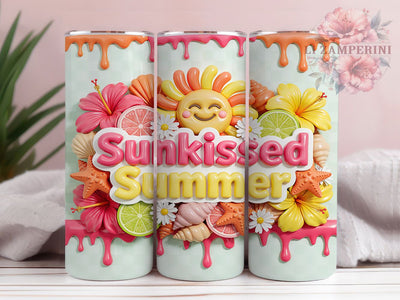 Sunkissed Summer Fun 20oz Tumbler, Candy Colors, Playful Design, Summer Theme, Vibrant Illustration, Skinny Tumbler, Sublimation PNG Sublimation Li Zamperini 
