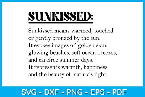Sunkissed Words SVG PNG PDF Cut File SVG Creativedesigntee 