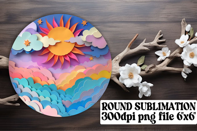 Sunlit Circle Delight: Sublimation Ornament Collection Sublimation afrosvg 