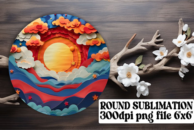 Sunlit Serenade: Sublimation Circle Collection Sublimation afrosvg 