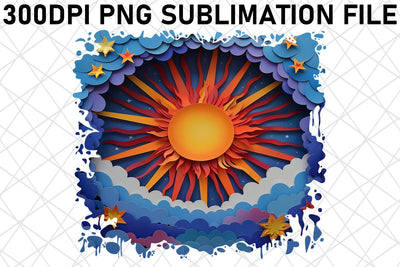 Sunlit Sky 3D Sublimation Pattern Sublimation afrosvg 