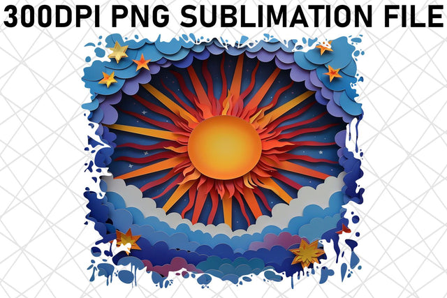 Sunlit Sky 3D Sublimation Pattern Sublimation afrosvg 