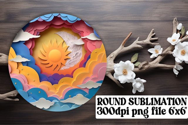 Sunlit Spectrum: Sublimation Keychain & Coaster Assortment Sublimation afrosvg 