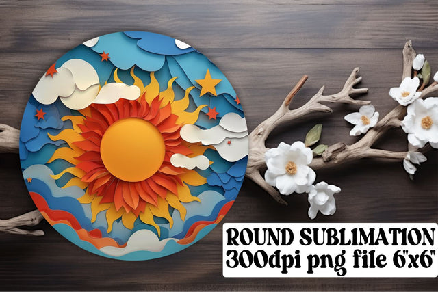 Sunlit Tranquility: Sublimation Keychain & Coaster Compilation Sublimation afrosvg 