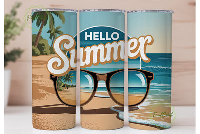 Sunny Beach Vibes 20oz Tumbler Sublimation PixelChick 